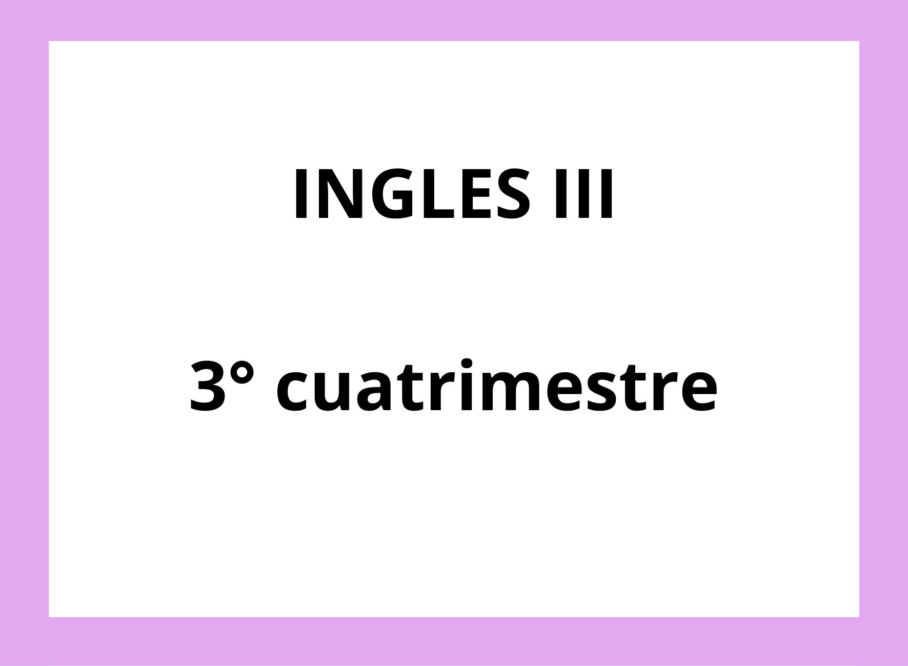 INGLES III