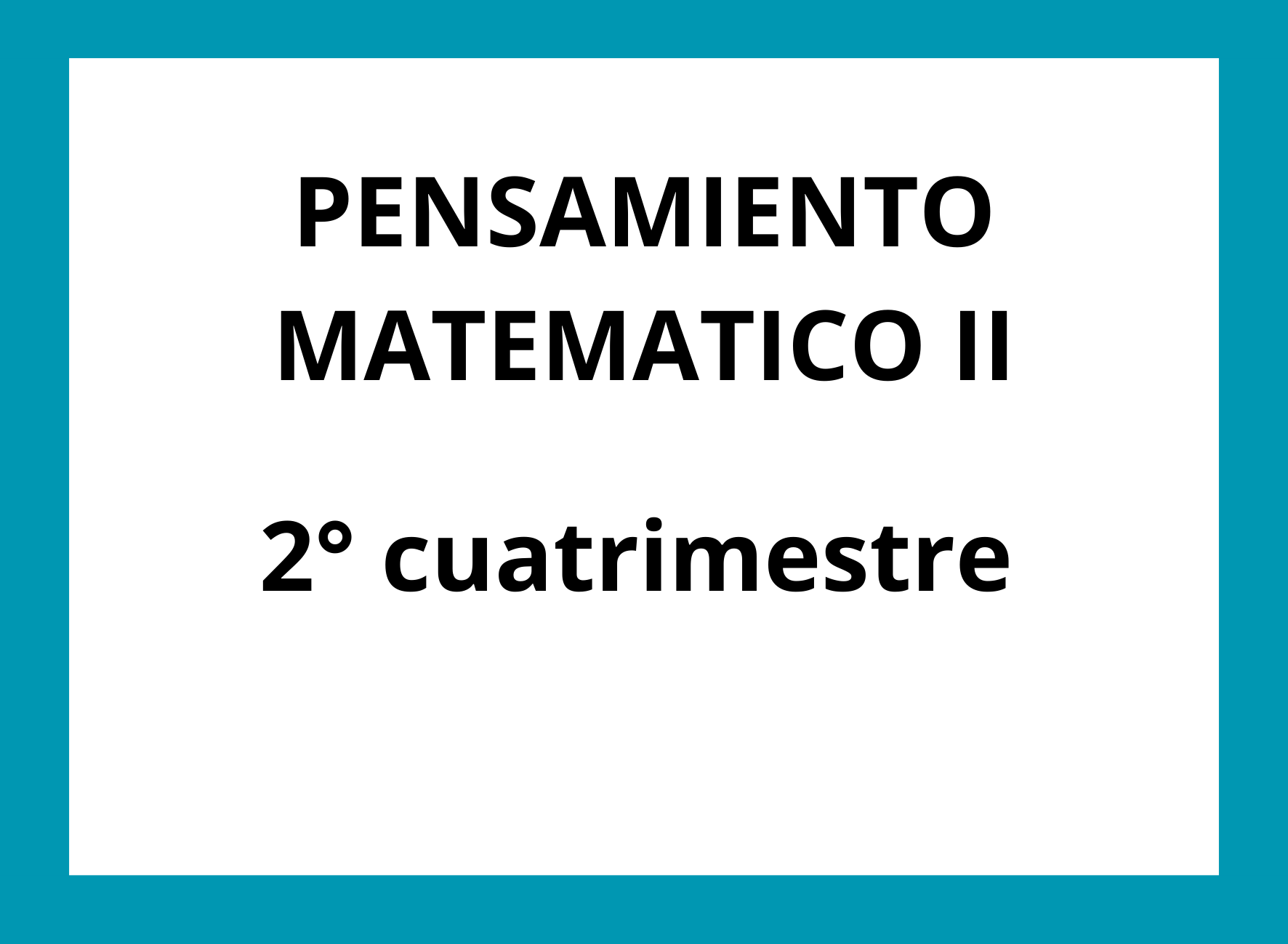 PENSAMIENTO MATEMÁTICO II